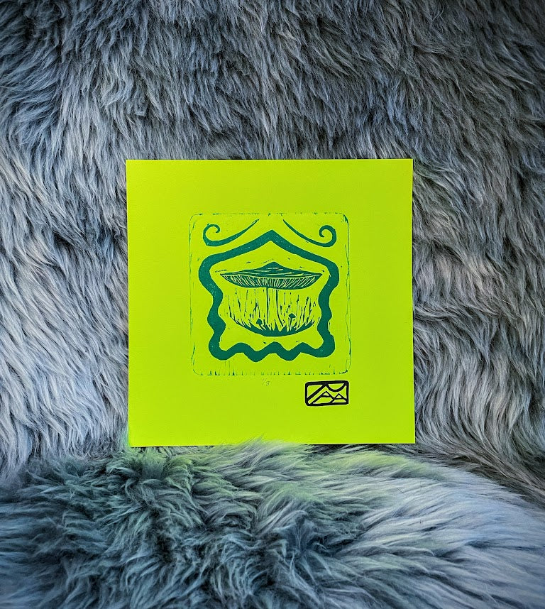 Green Mushroom Small Print