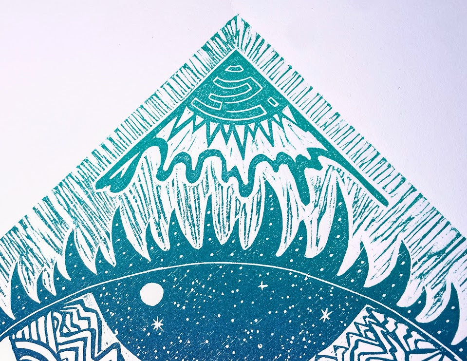 Visions Woodblock Print