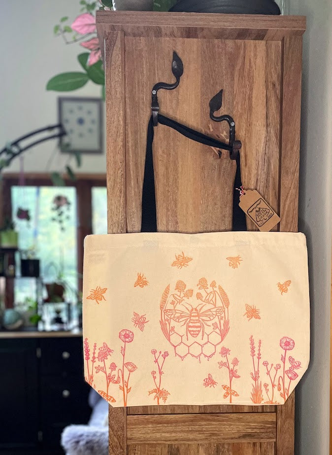 Bees and Flowers Tote Bag