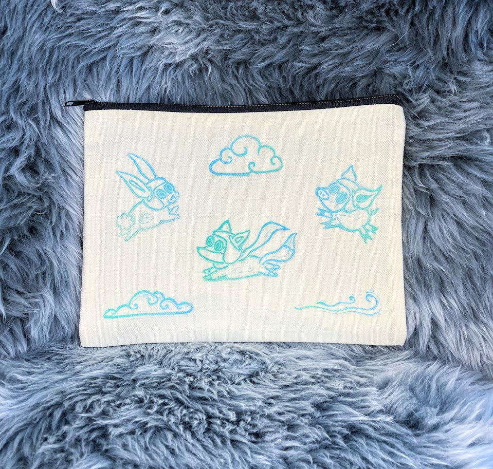 Flying Animals Medium Zipper Pouch