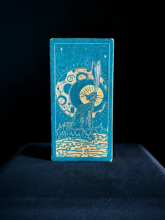 Rabbit in the Moon Magnetic Wood Wall Art
