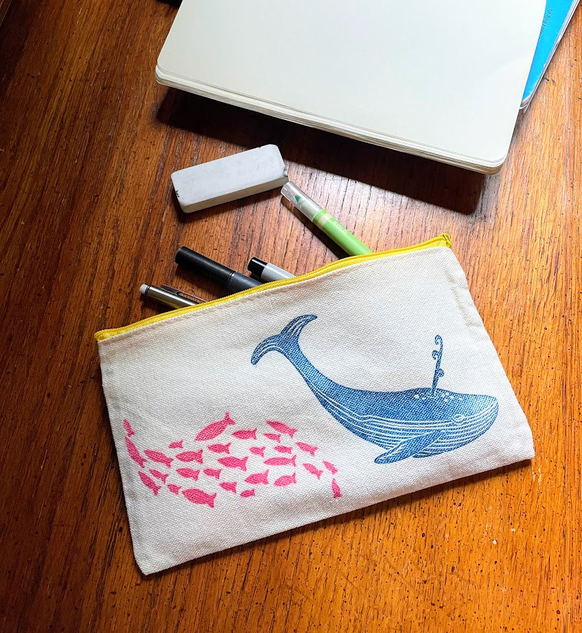 Blue Whale Small Zipper Pouch