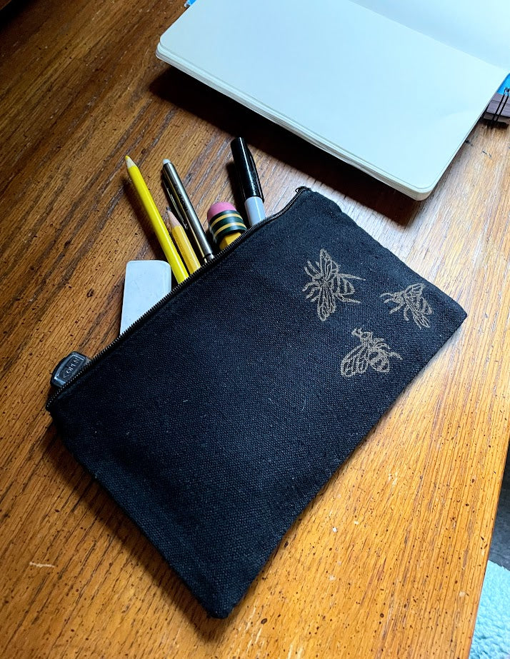 Three Bees Small Utility Zip Bag