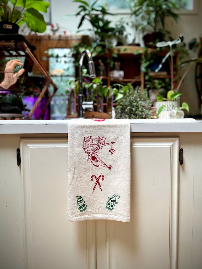 Macabre Christmas Tea Towel