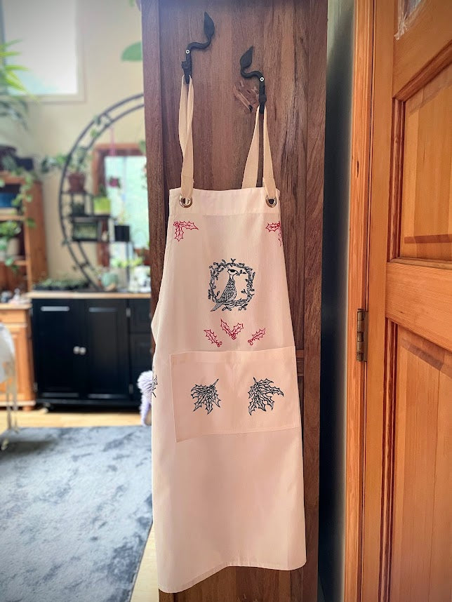 Bird and Holly Apron