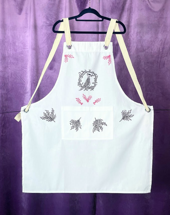 Bird and Holly Apron