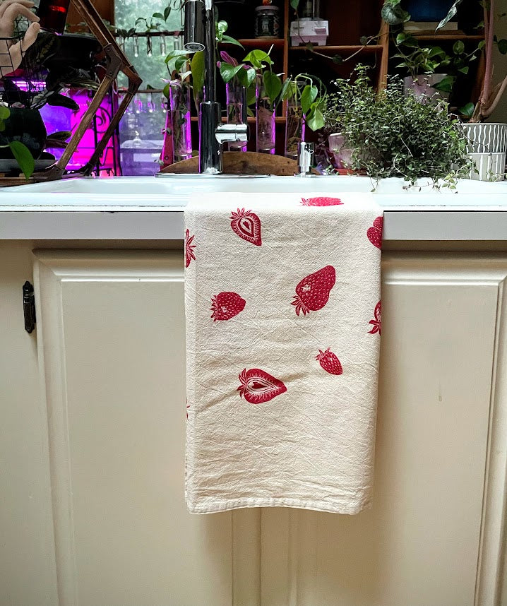 Strawberries Tea Towel